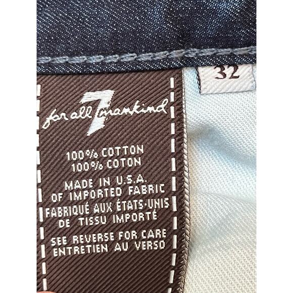 7 For All Mankind Men's Size 32 Blue Austyn Straight Leg 5 Pocket Denim Jeans - Picture 3 of 7